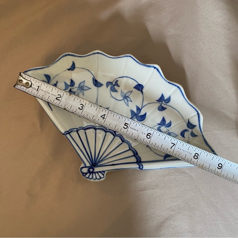 Vintage Porcelain Fan Decorative Plate - Picture 6 of 7